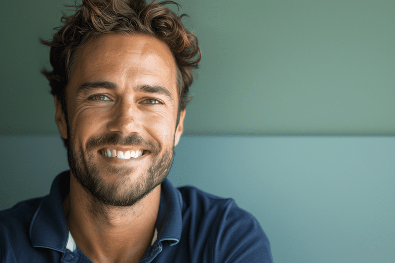 Smiling Man with Blue Polo